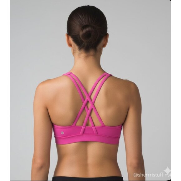 EXCELLENT Lululemon Energy Sports Bra Medium Support C/D Cup Sonic Pink 12 - Picture 1 of 6